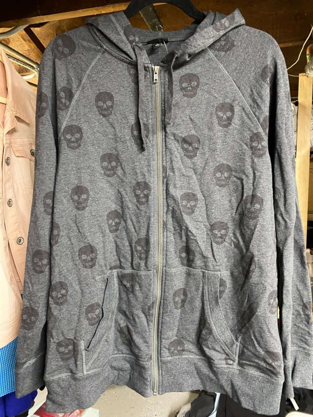 torrid Black Zip-Up Hoodie with Skull Print